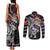 Personalized Denmark Vikings Couples Matching Tank Maxi Dress and Long Sleeve Button Shirt Nordic Lion Bound in Runes and Chains