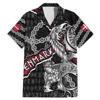Personalized Denmark Vikings Family Matching Mermaid Dress and Hawaiian Shirt Nordic Lion Bound in Runes and Chains