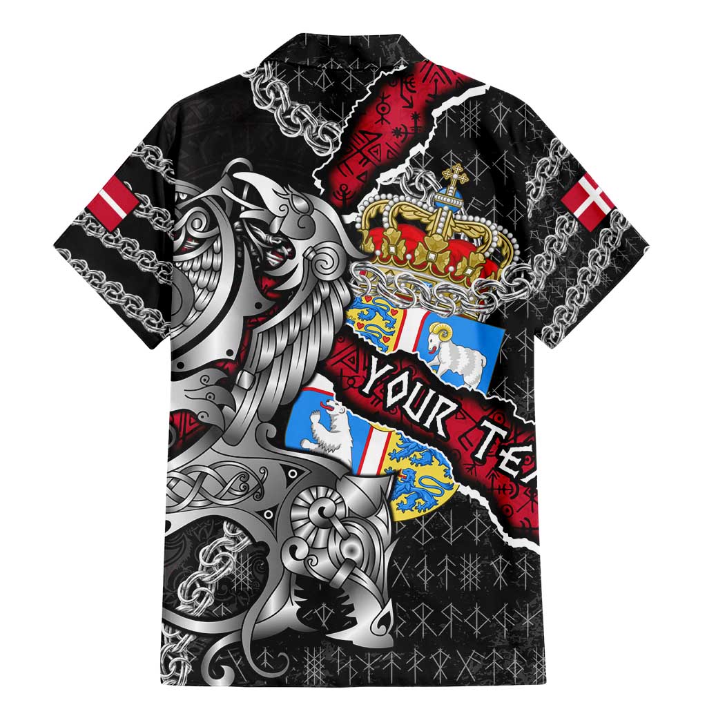 Personalized Denmark Vikings Family Matching Mermaid Dress and Hawaiian Shirt Nordic Lion Bound in Runes and Chains