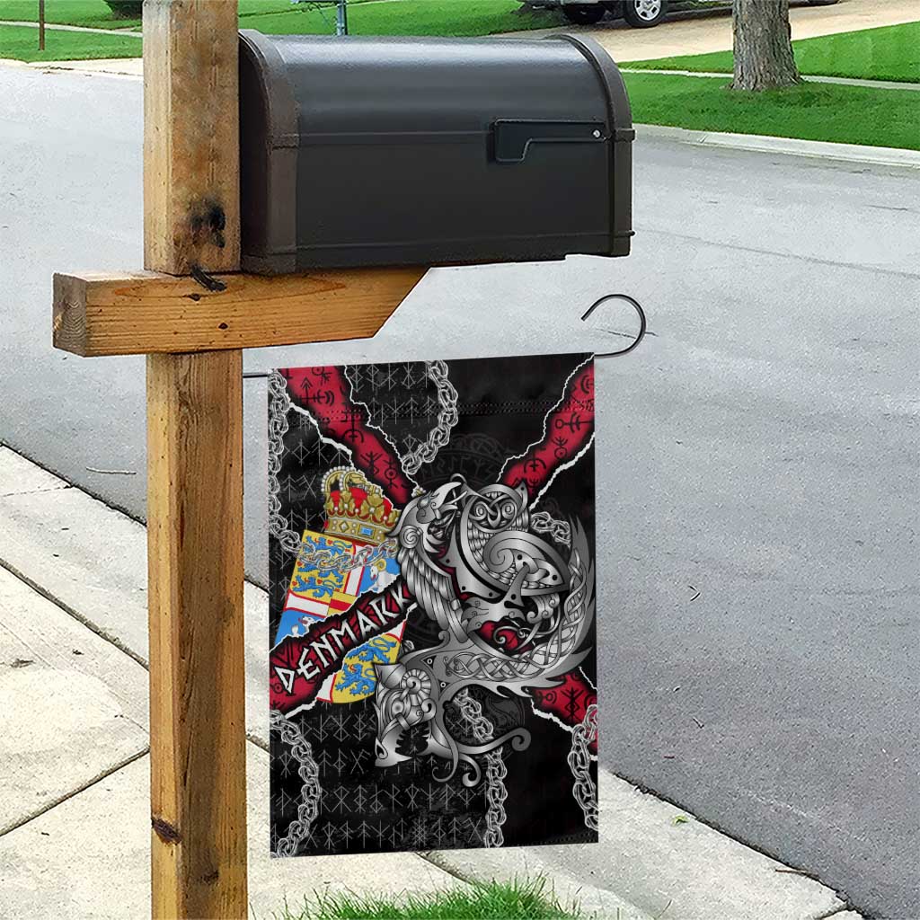 Denmark Vikings Garden Flag Nordic Lion Bound in Runes and Chains