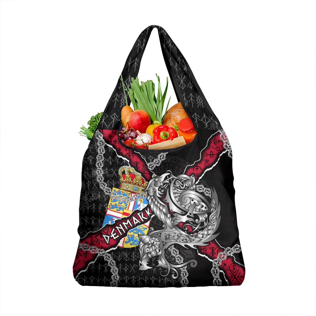 Denmark Vikings Grocery Bag Nordic Lion Bound in Runes and Chains