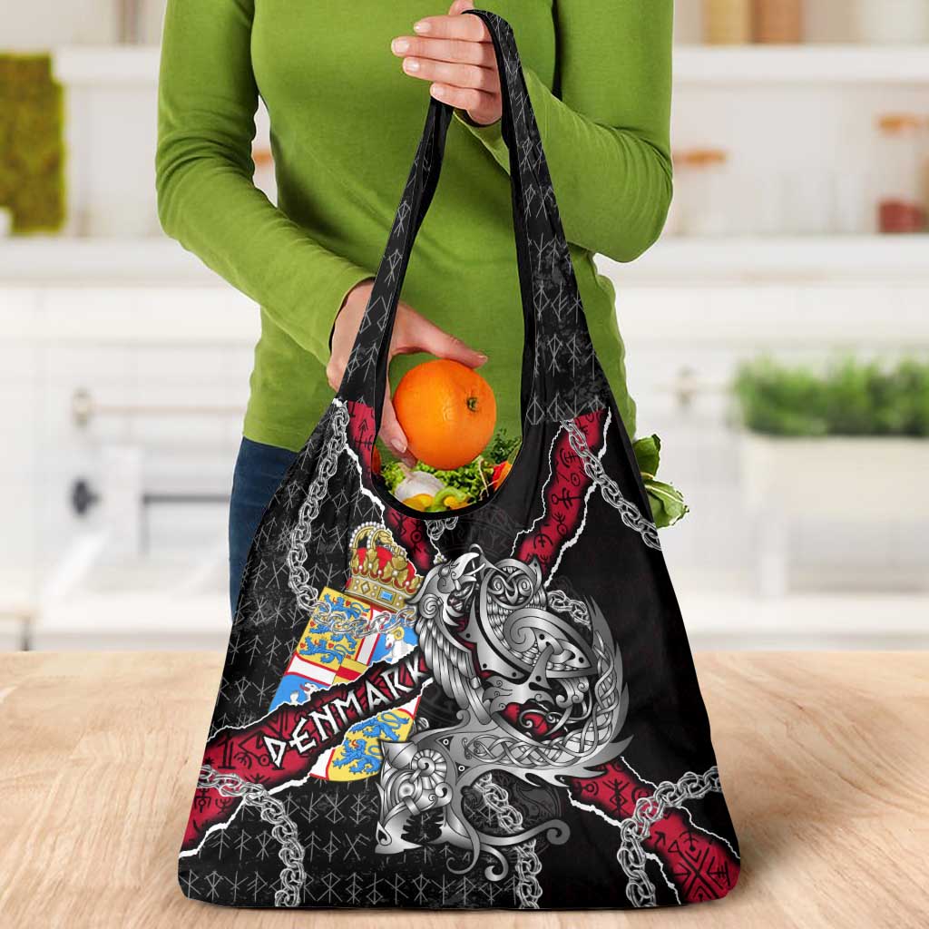 Denmark Vikings Grocery Bag Nordic Lion Bound in Runes and Chains