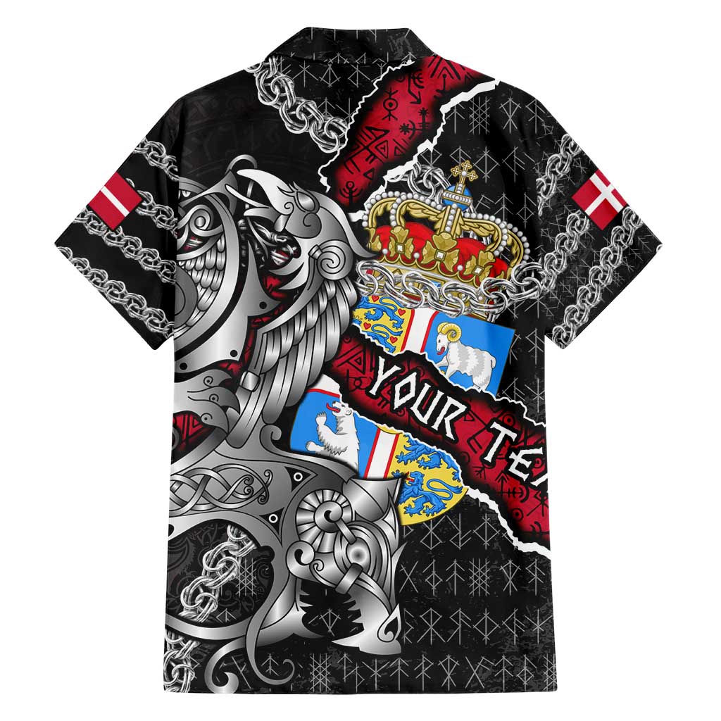 Personalized Denmark Vikings Hawaiian Shirt Nordic Lion Bound in Runes and Chains
