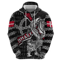 Personalized Denmark Vikings Hoodie Nordic Lion Bound in Runes and Chains
