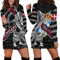 Personalized Denmark Vikings Hoodie Dress Nordic Lion Bound in Runes and Chains