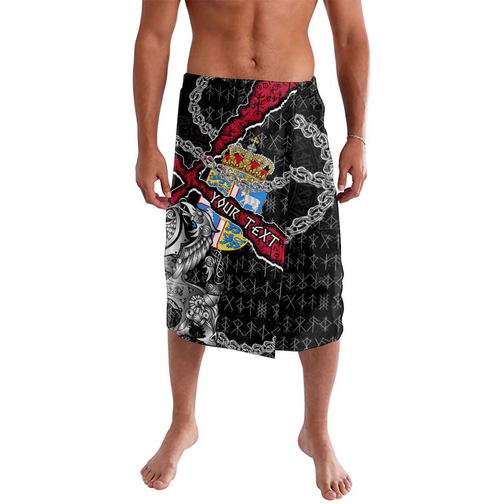 Personalized Denmark Vikings Lavalava Nordic Lion Bound in Runes and Chains