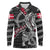 Personalized Denmark Vikings Long Sleeve Polo Shirt Nordic Lion Bound in Runes and Chains