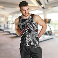 Personalized Denmark Vikings Men Tank Top Nordic Lion Bound in Runes and Chains
