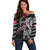 Personalized Denmark Vikings Off Shoulder Sweater Nordic Lion Bound in Runes and Chains