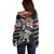 Personalized Denmark Vikings Off Shoulder Sweater Nordic Lion Bound in Runes and Chains
