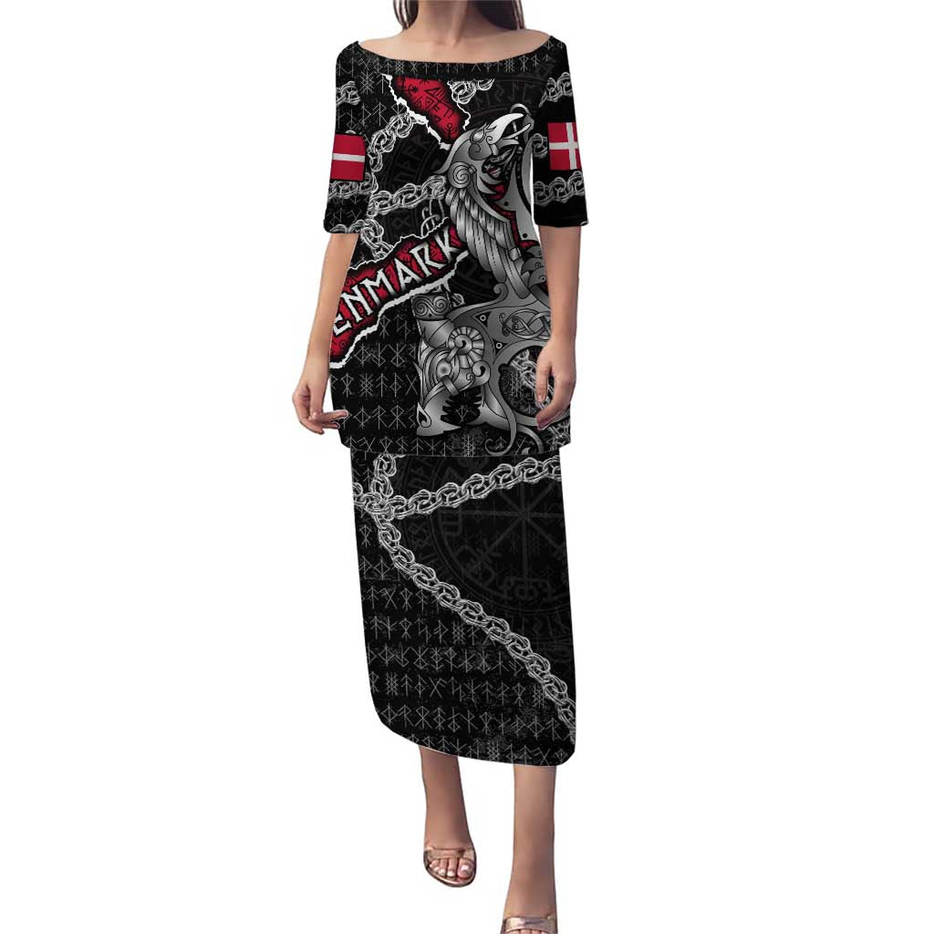 Personalized Denmark Vikings Puletasi Nordic Lion Bound in Runes and Chains