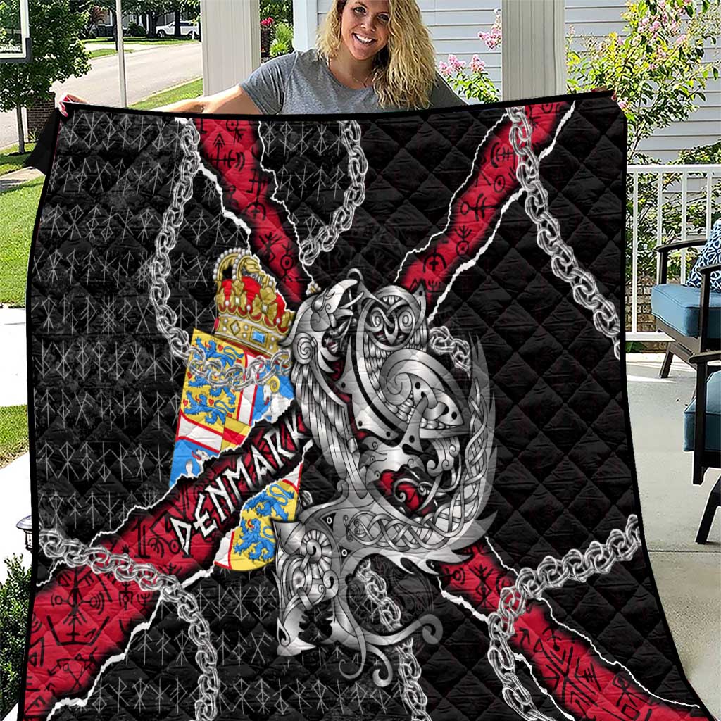 Denmark Vikings Quilt Nordic Lion Bound in Runes and Chains