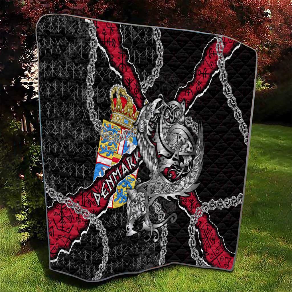 Denmark Vikings Quilt Nordic Lion Bound in Runes and Chains