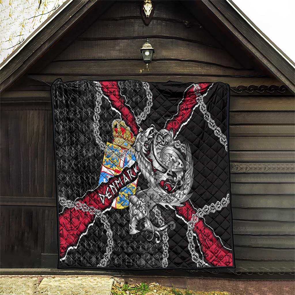 Denmark Vikings Quilt Nordic Lion Bound in Runes and Chains