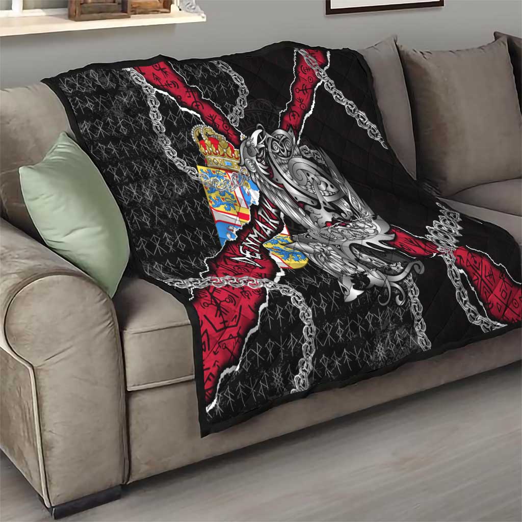 Denmark Vikings Quilt Nordic Lion Bound in Runes and Chains