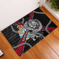 Denmark Vikings Rubber Doormat Nordic Lion Bound in Runes and Chains
