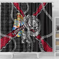 Denmark Vikings Shower Curtain Nordic Lion Bound in Runes and Chains