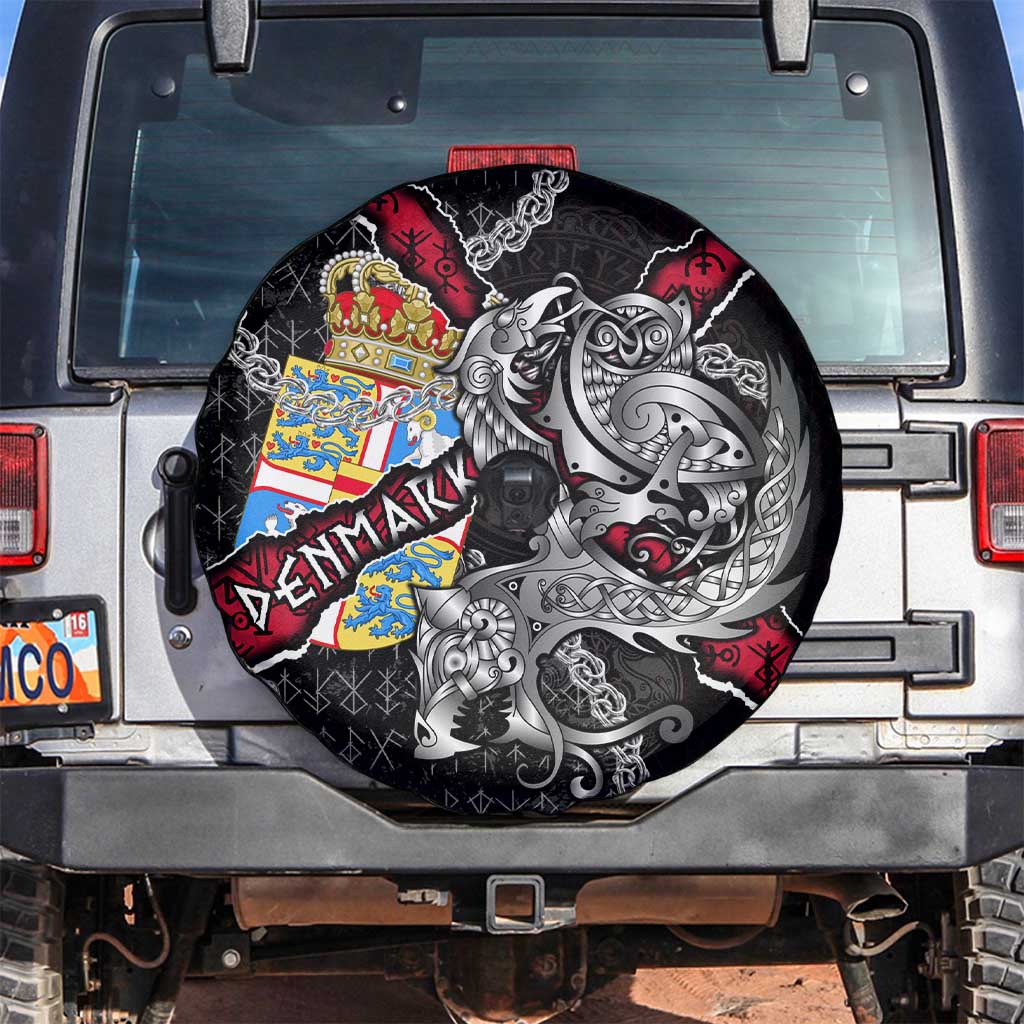 Denmark Vikings Spare Tire Cover Nordic Lion Bound in Runes and Chains