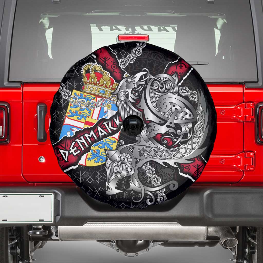Denmark Vikings Spare Tire Cover Nordic Lion Bound in Runes and Chains