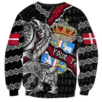 Personalized Denmark Vikings Sweatshirt Nordic Lion Bound in Runes and Chains