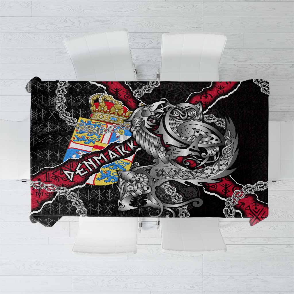 Denmark Vikings Tablecloth Nordic Lion Bound in Runes and Chains