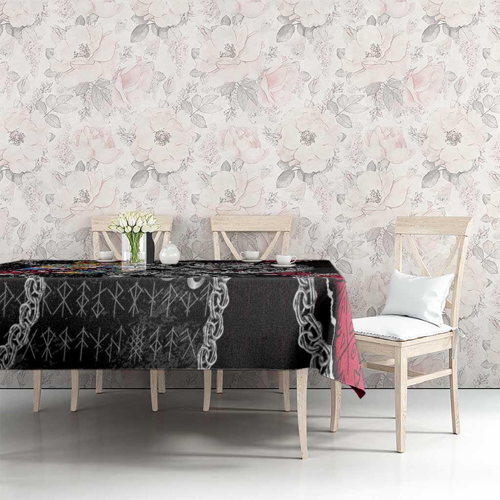 Denmark Vikings Tablecloth Nordic Lion Bound in Runes and Chains