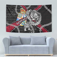 Denmark Vikings Tapestry Nordic Lion Bound in Runes and Chains