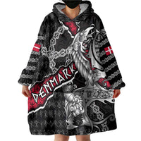 Personalized Denmark Vikings Wearable Blanket Hoodie Nordic Lion Bound in Runes and Chains