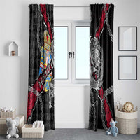 Denmark Vikings Window Curtain Nordic Lion Bound in Runes and Chains