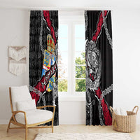 Denmark Vikings Window Curtain Nordic Lion Bound in Runes and Chains