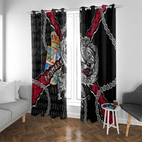 Denmark Vikings Window Curtain Nordic Lion Bound in Runes and Chains