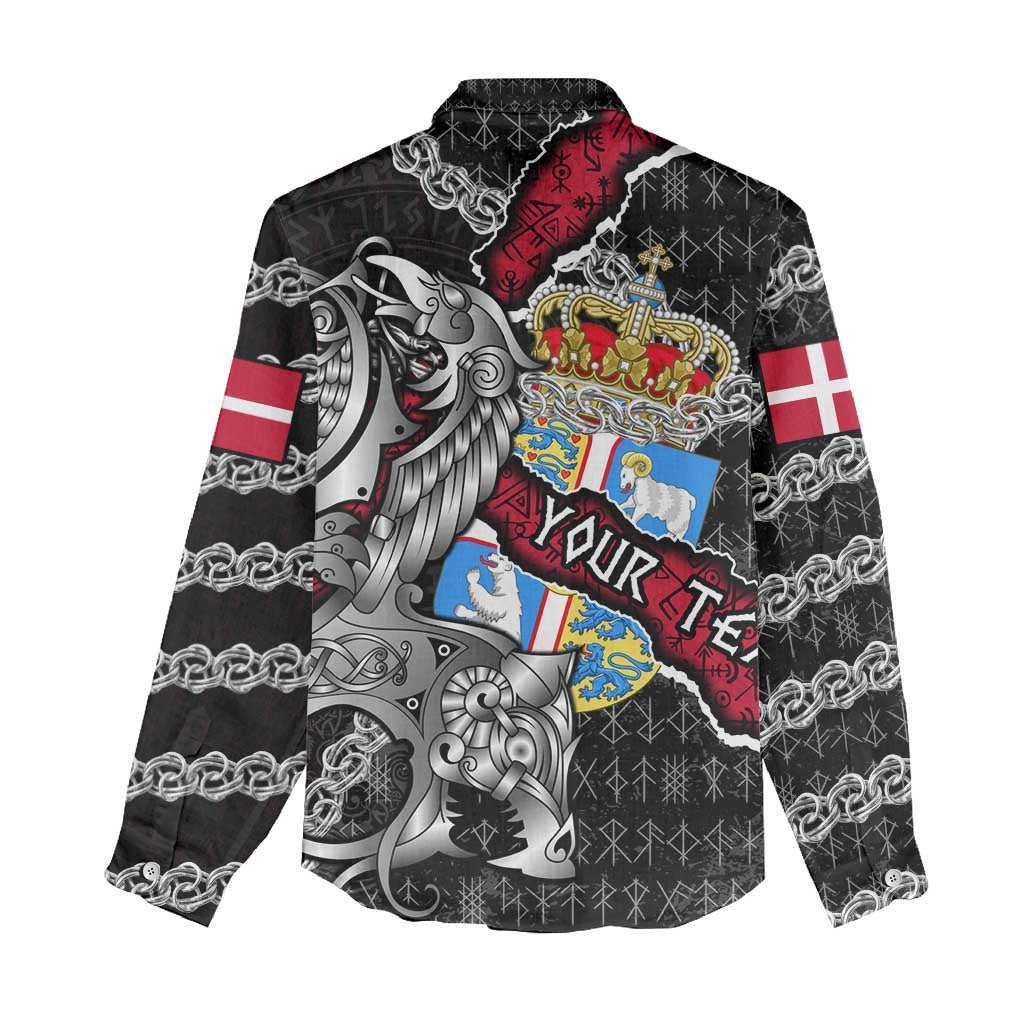 Personalized Denmark Vikings Women Casual Shirt Nordic Lion Bound in Runes and Chains