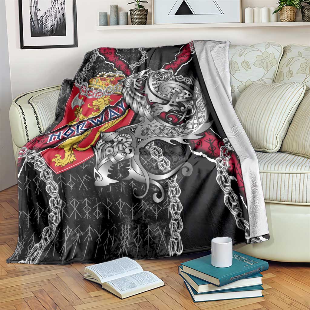 Norway Vikings Blanket Nordic Lion Bound in Runes and Chains