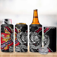 Norway Vikings 4 in 1 Can Cooler Tumbler Nordic Lion Bound in Runes and Chains