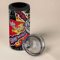 Norway Vikings 4 in 1 Can Cooler Tumbler Nordic Lion Bound in Runes and Chains