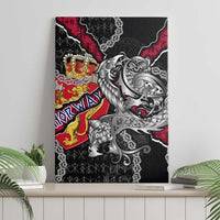 Norway Vikings Canvas Wall Art Nordic Lion Bound in Runes and Chains