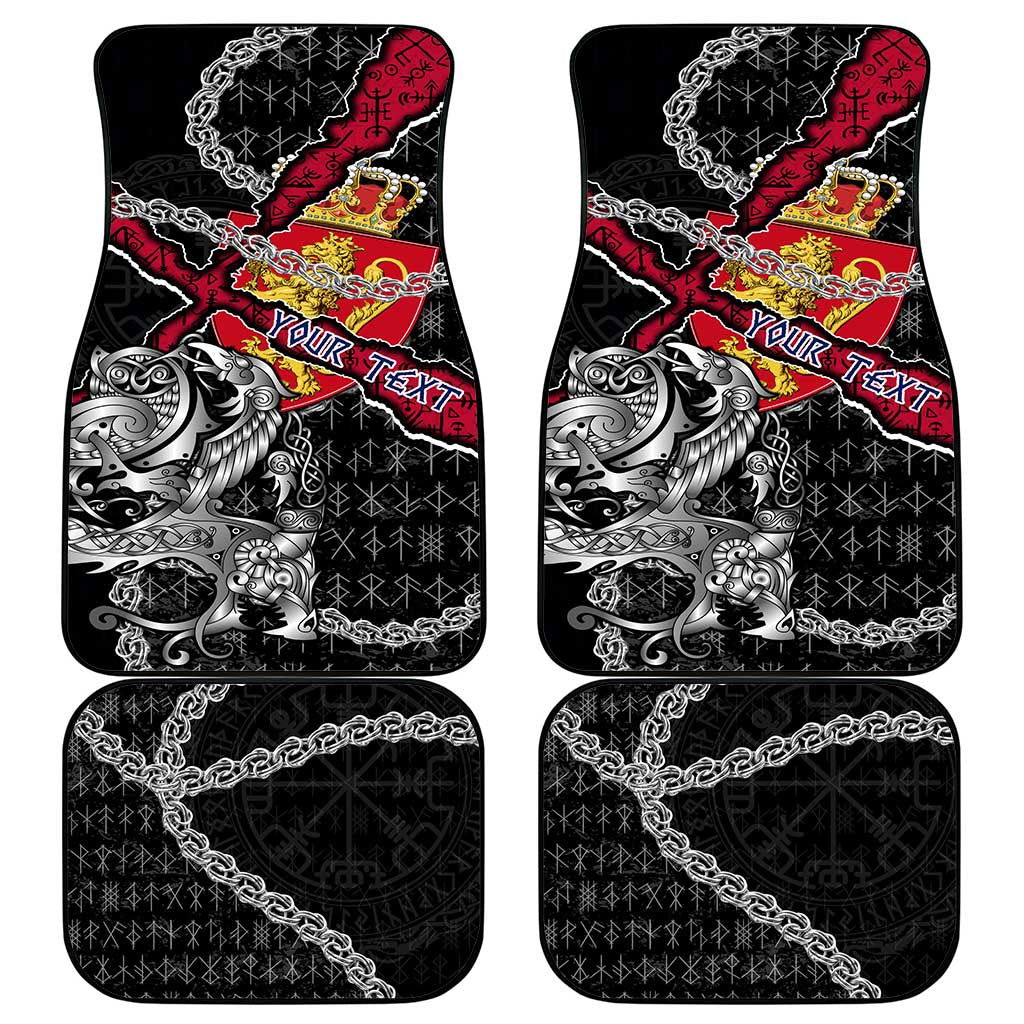Norway Vikings Car Mats Nordic Lion Bound in Runes and Chains