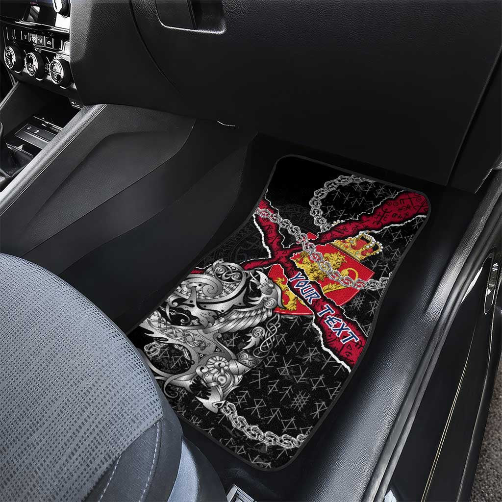 Norway Vikings Car Mats Nordic Lion Bound in Runes and Chains