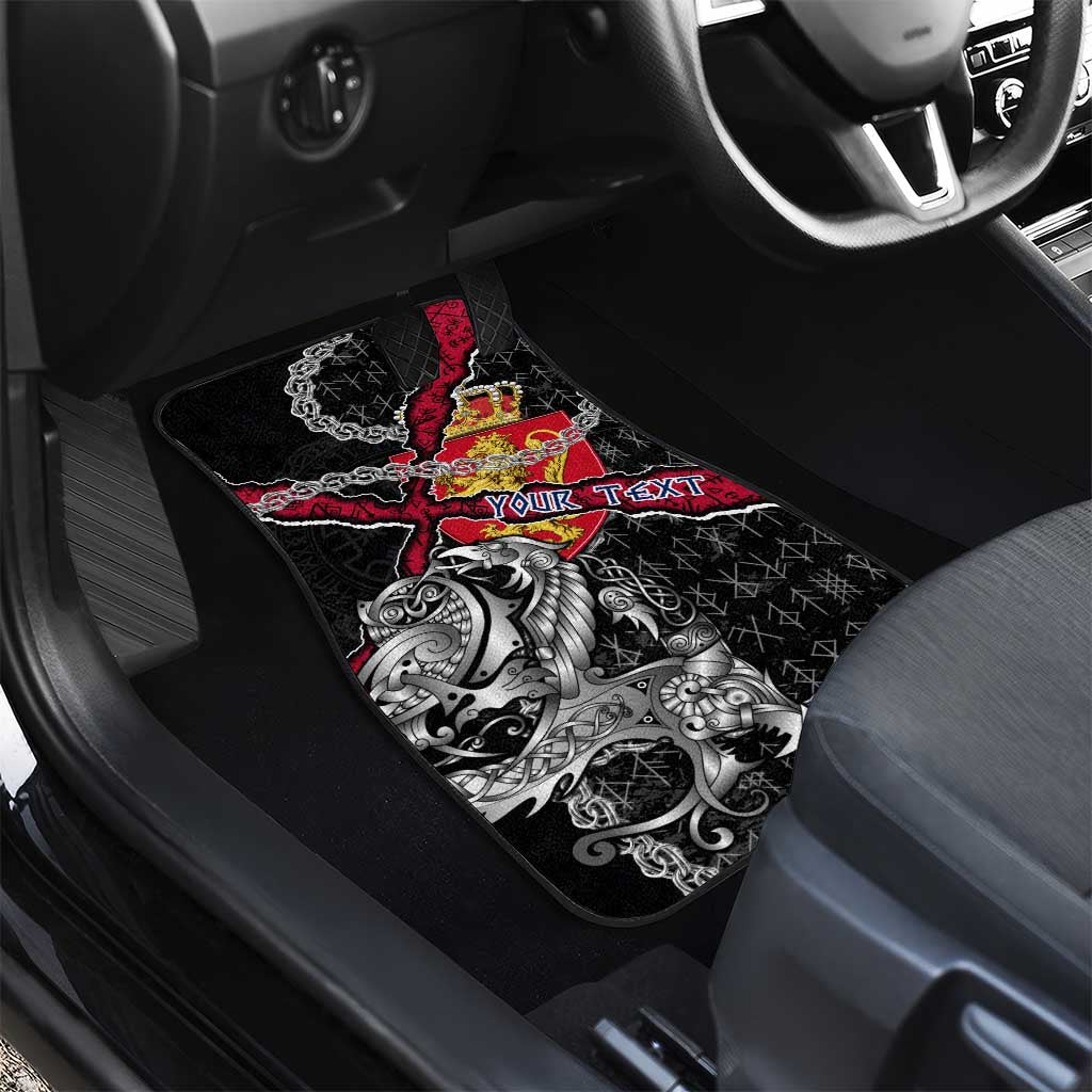 Norway Vikings Car Mats Nordic Lion Bound in Runes and Chains
