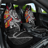 Norway Vikings Car Seat Cover Nordic Lion Bound in Runes and Chains