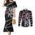 Personalized Norway Vikings Couples Matching Mermaid Dress and Long Sleeve Button Shirt Nordic Lion Bound in Runes and Chains