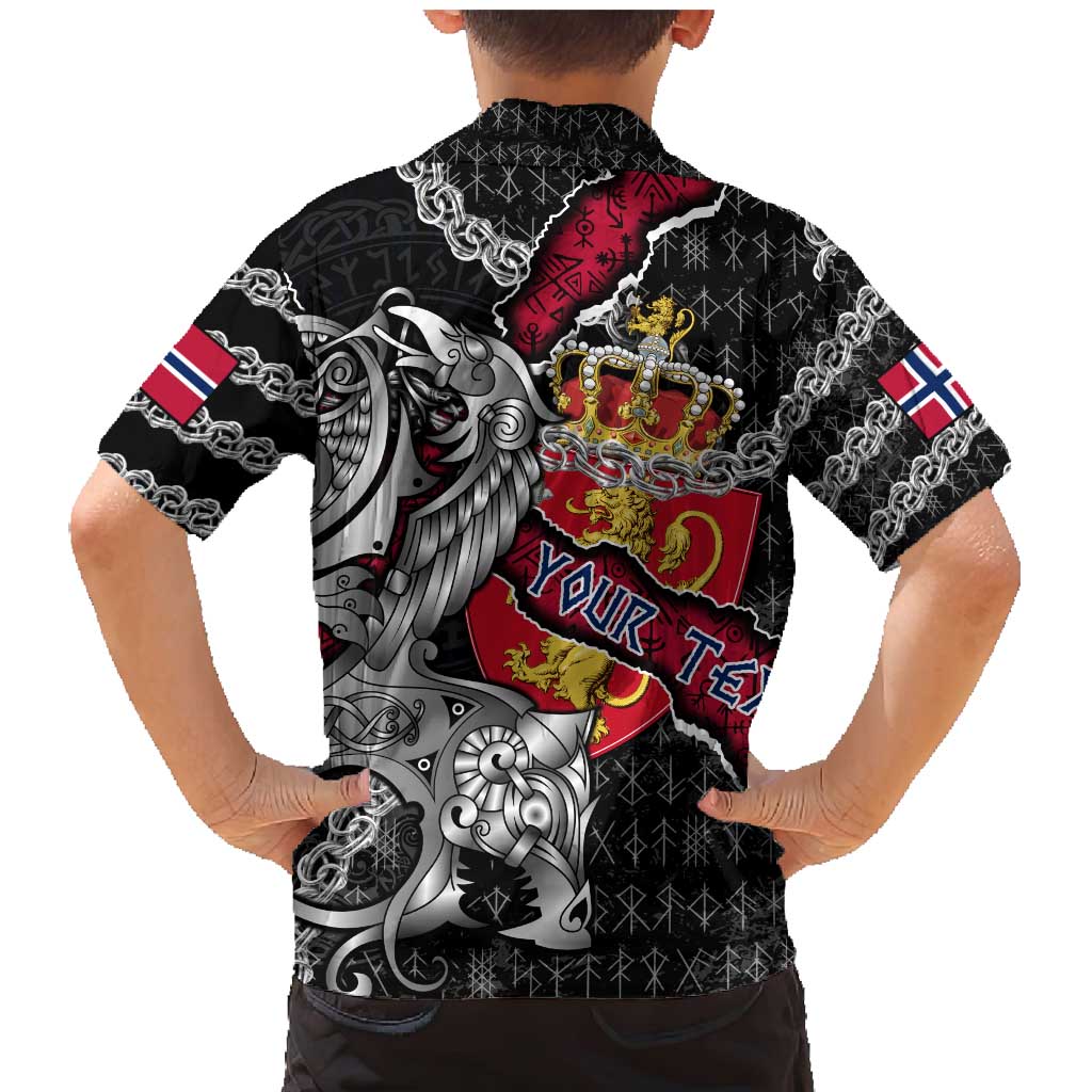 Personalized Norway Vikings Family Matching Mermaid Dress and Hawaiian Shirt Nordic Lion Bound in Runes and Chains