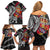 Personalized Norway Vikings Family Matching Off Shoulder Short Dress and Hawaiian Shirt Nordic Lion Bound in Runes and Chains