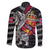 Personalized Norway Vikings Family Matching Summer Maxi Dress and Hawaiian Shirt Nordic Lion Bound in Runes and Chains