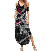 Personalized Norway Vikings Family Matching Summer Maxi Dress and Hawaiian Shirt Nordic Lion Bound in Runes and Chains