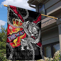 Norway Vikings Garden Flag Nordic Lion Bound in Runes and Chains