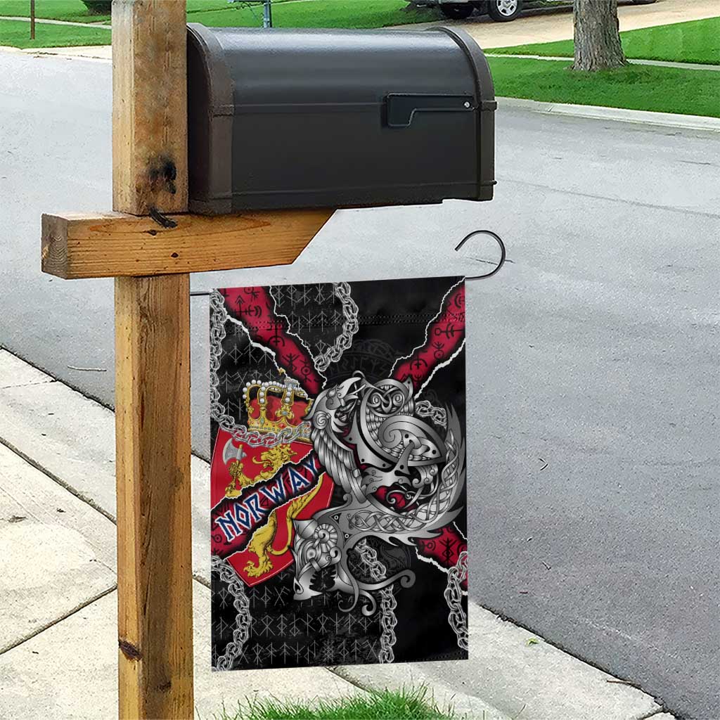 Norway Vikings Garden Flag Nordic Lion Bound in Runes and Chains