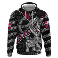 Personalized Norway Vikings Hoodie Nordic Lion Bound in Runes and Chains