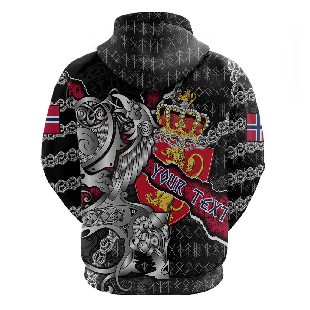 Personalized Norway Vikings Hoodie Nordic Lion Bound in Runes and Chains