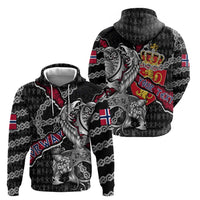 Personalized Norway Vikings Hoodie Nordic Lion Bound in Runes and Chains